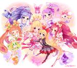  ai-chan_(dokidoki!_precure) aida_mana animal_print artist_name asymmetrical_clothes bat_print blonde_hair blue_eyes blue_hair blue_skirt blush boots bow choker closed_eyes copyright_name cure_ace cure_diamond cure_heart cure_rosetta cure_sword curly_hair davi_(dokidoki!_precure) dokidoki!_precure double_bun earrings english eyelashes hair_flip hair_ornament hair_ribbon hairclip half_updo happy heart high_heels hishikawa_rikka jewelry kenzaki_makoto knee_boots kneehighs looking_at_viewer madoka_aguri magical_girl mosaic_background multiple_girls open_mouth orange_hair pantyhose pink_bow pink_eyes pink_skirt pink_sleeves ponytail precure print_legwear purple_choker purple_eyes purple_hair purple_skirt rakeru_(dokidoki!_precure) rance_(dokidoki!_precure) red_eyes red_hair red_skirt regina_(dokidoki!_precure) ribbon sharuru_(dokidoki!_precure) side_ponytail signature skirt smile thigh_boots thighhighs thighs twintails uzuki_aki yellow_skirt yotsuba_alice 