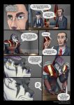 2025 3_fingers 4_arms 4_eyes agent_iskra_(darth_biomech) alien anthro biped black_claws black_hair chair claws clothed clothing colored comic darth_biomech dialogue dialogue_box english_text female fingers flag furgonomics furniture group hair hi_res human inside leaving_the_cradle light_body light_skin male mammal multi_arm multi_eye multi_limb purple_hair scar sitting speech_bubble table text trio url yellow_eyes zane_htrua_sha