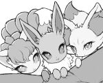 2025 :3 ambiguous_gender arvanik big_eyes canid canine closed_smile digital_media_(artwork) dipstick_tail eevee eyelashes featureless_crotch female female/ambiguous fennekin feral fingers first_person_view fur generation_1_pokemon generation_6_pokemon greyscale group hair hand_on_crotch hi_res inner_ear_fluff kemono looking_at_viewer mammal markings monochrome mouth_closed multi_tail nintendo open_mouth open_smile pokemon pokemon_(species) pupils ruff simple_background smile snout spread_legs spreading tail tail_markings trio_focus tuft vulpix white_background