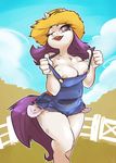  anthro atryl blue_eyes breasts clothed clothing cloud cutie_mark equine female friendship_is_magic fur hair horn horse mammal my_little_pony outside pony purple_hair rarity_(mlp) sky solo unicorn white_fur 