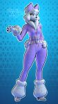 3d_(artwork) 4_fingers absurd_res accessory anthro belt belt_buckle black_claws blender_(artwork) blender_cycles blue_background blue_eyes boots bow_ribbon bow_tie breasts buckle canid canine canis claws clothing curly_hair digital_media_(artwork) domestic_dog epic_games expressionless female fingers fluffy fluffy_chest fluffy_ears fluffy_hair fluffy_paws fluffy_tail footwear fortnite fortnite:_battle_royale fur fur_boots geometric_background glistening glistening_jewelry hair hair_accessory hair_bow hair_ribbon head_tuft hi_res high_heeled_boots high_heels jewelry long_ears long_snout mammal medium_breasts narrowed_eyes no_pawpads outline pattern_background pattern_clothing pink_jewelry ponytail poodle pose presenting purple_clothing ribbons ring_(jewelry) shoes short_tail simple_background snout solo stylized substance_painter_(artwork) symbol_on_clothing tail tuft violetv0ids watermark white_body white_fur wide_hips zipper zipper_jumpsuit