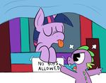  book book_fort dragon duo equine eyes_closed female friendship_is_magic fur hair horn horse karpet-shark male mammal my_little_pony pony purple_fur reptile scalie spike_(mlp) tongue tongue_out twilight_sparkle_(mlp) two_tone_hair unicorn 