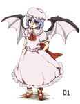  blue_hair hat red_eyes remilia_scarlet solo touhou wings yuki_(popopo) 