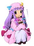  bad_id bad_pixiv_id bow kareha_aki patchouli_knowledge pink_bow sitting solo tears touhou 