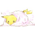  bad_id bad_pixiv_id blanket gen_1_pokemon no_humans pikachu pokemon pokemon_(creature) simple_background solo white_background 