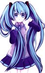  :o bad_id bad_pixiv_id blue_eyes blue_hair detached_sleeves hatsune_miku long_hair mana_(pixiv187388) skirt solo twintails very_long_hair vocaloid 