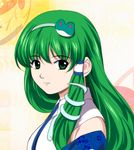  frog green_hair kochiya_sanae long_hair snake solo touhou yamaguchi_yuu 