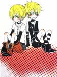  2boys blonde_hair blue_eyes cain galerians lowres multiple_boys qvga rion rion_(galerians) short_hair siblings simple_background twins white_background 
