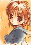  bad_id bad_pixiv_id brown_eyes brown_hair clannad dress okazaki_ushio sailor_dress sakasaka short_hair solo 