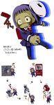  anorak backpack bad_id bad_pixiv_id bag beret blood borrowed_character chibi crazy_eyes harukaze_unipo hat heterochromia highres multiple_girls open_mouth original purple_hair randoseru red_eyes school_uniform skirt vending_machine yukari-chan zombie 