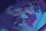 2024 alternate_universe bed bedroom bodily_fluids clothing colored crying cupcakes_(mlp_fanfic) cutie_mark digital_drawing_(artwork) digital_media_(artwork) emotional english_description english_text equid equine facial_markings female female_feral feral friendship_is_magic fur furniture hair hasbro head_markings hi_res hooves horn horse mammal markings my_little_pony mythological_creature mythological_equine mythology night pony purple_hair purple_tail rarity_(mlp) shaded shadow sinful_pie sleeping solo tail tear_(marking) tears text traditional_media_(artwork) unicorn white_body white_fur