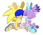  almost_kissing alternate_costume anthro blaze_the_cat blush bodysuit bow_ribbon bunny_costume clothing costume domestic_cat duo easter eulipotyphlan eyes_closed fake_ears fake_rabbit_ears felid feline felis female hand_holding hedgehog hi_res holidays humanoid kneeling male male/female mammal romantic romantic_couple sega skinsuit sonic_speed_simulator sonic_the_hedgehog sonic_the_hedgehog_(series) supernoxxed tight_clothing 