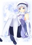  aila_jyrkiainen arm_support bad_id bad_pixiv_id bare_shoulders blue_eyes blush boots breasts dress elbow_gloves fur_trim gloves gundam gundam_build_fighters hat long_hair looking_at_viewer marotti medium_breasts pantyhose revision silver_hair sitting smile snowflakes solo thigh_boots thighhighs 