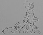 2_penises abs anonymous_artist antennae_(anatomy) arthropod arthropod_taur bodily_fluids bottomwear centipede centipede_taur clothing denim denim_bottomwear denim_clothing dress_pants erection frontal_taur_genitals frontal_taur_penis genital_fluids genitals jeans male multi_genitalia multi_penis myriapod myriapod_taur nipples pants penis penis_poking_out penis_through_fly precum shirtless simple_background smile smirk solo suspenders taur unzipped unzipped_pants white_background zipper