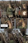absurd_res ambiguous_species anthro armor backpack bayonet canid canine charge claws clock clothed clothing comic english_text explosion goeliath group gun handgun headgear helmet hi_res knife ladder lagomorph leporid lieutenant male mammal military_uniform mustelid musteline open_mouth pistol pocketwatch rabbit ranged_weapon rifle rodent sharp_teeth silhouette stoat teeth text trench trench_warfare true_musteline uniform war watch weapon weasel whistle_(object) world_war_1