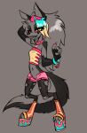 2025 4_fingers 4_toes anthro biped blue_claws blue_clothing blue_footwear blue_hair blue_shoes bottomwear bracelet breasts canid canid_demon canine claws clothed clothed_anthro clothed_female clothing collar collar_tag demon digitigrade ear_piercing ear_ring eye_through_hair eyebrow_piercing eyebrow_ring eyebrows eyelashes facial_piercing fangs feet female female_anthro finger_claws fingerless_gloves fingers fluffy fluffy_tail footwear fur gloves grey_background grey_eyes grey_hair hair half-closed_eyes hand_behind_head handwear hellhound helluva_boss hi_res jewelry leggings legwear long_hair loona_(helluva_boss) mammal multicolored_clothing multicolored_footwear multicolored_shoes multicolored_topwear mythological_canine mythological_creature mythology narrowed_eyes navel navel_piercing notched_ear open_bottomwear open_clothing open_shorts orange_claws orange_clothing orange_footwear orange_hair orange_shoes orange_topwear piercing pink_bottomwear pink_claws pink_clothing pink_collar pink_footwear pink_hair pink_shoes pink_shorts pink_topwear platform_footwear platform_shoes pointy_ears prick_ears pupils red_sclera ring_piercing shoes shorts simple_background slit_pupils small_breasts snout solo soulcentinel tail teal_bracelet teal_jewelry teeth toe_claws toes tongue tongue_out tongue_piercing tongue_stud topwear torn_clothing torn_leggings torn_legwear translucent translucent_hair two_tone_clothing two_tone_topwear