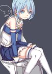  bad_id bad_pixiv_id bare_shoulders blue_eyes blue_hair cape gloves highres looking_at_viewer magical_girl mahou_shoujo_madoka_magica miki_sayaka short_hair sitting skirt solo star star-shaped_pupils symbol-shaped_pupils thighhighs white_gloves white_legwear zi_lai_juan 