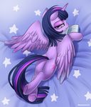  bed bedroom_eyes book butt cutie_mark equine female friendship_is_magic fur hair horn horse looking_at_viewer mammal my_little_pony pony purple_eyes purple_fur racoon-kun racoonkun royalty smile solo suggestive twilight_sparkle_(mlp) two_tone_hair winged_unicorn wings 