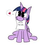  equine female friendship_is_magic fur hair horn horse karpet-shark love_heart mammal mouth_hold my_little_pony note paper plain_background pony purple_fur royalty simple_background solo twilight_sparkle_(mlp) two_tone_hair white_background winged_unicorn wings 