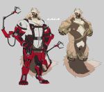 abs amputee andromorph anthro areola canid canine clitoris disability fur genitals hi_res intersex jacketbear lala_(jacketbear) mammal muscular muscular_andromorph muscular_anthro muscular_intersex nipples pecs prosthetic prosthetic_arm prosthetic_leg prosthetic_limb pubes pussy quadruple_amputee scar solo tail