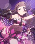  &gt;:) artist_request elbow_gloves futami_ami gloves idolmaster idolmaster_(classic) idolmaster_million_live! kitazawa_shiho long_hair microphone multiple_girls necktie official_art smile v-shaped_eyebrows yellow_eyes 