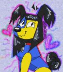 2025 canid canine canis charm_(disambiguation) collar crossover digital_creature dimple domestic_dog ena_(joel_g) ena_(series) feral feral_with_hair fusion hair heart_symbol hi_res jackrabbit_(artist) mammal pound_puppies pound_puppies_(2010) rebound_(pound_puppies) signature sitting sketch smile split_face