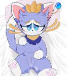 absurd_res bed bodily_fluids cum cum_in_pussy cum_inside demmy female feral furniture genital_fluids hi_res league_of_legends riot_games solo tencent yuumi_(lol)