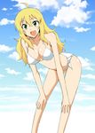  bikini blonde_hair green_eyes hoshii_miki idolmaster idolmaster_(classic) long_hair solo swimsuit zerosu_(take_out) 