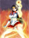  1girl bishoujo_senshi_sailor_moon finalcake fire hino_rei panties sailor_mars serious underwear 