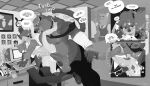 absurd_res anal anal_penetration angryrawcoon anthro background_character balls belt big_balls big_penis binturong bite blush bodily_fluids boss boss_and_employee bottomwear bubble_butt buckteeth butt canid canine canis chair clock clothed clothing comic computer cubicle cum cum_drip cum_in_ass cum_inside cumshot desk detailed_background dialogue digital_media_(artwork) dripping duo ejaculation electronics employee employee_of_the_month employee_uniform english_text erection exhibitionism eyewear fox fur furniture genital_fluids genitals glasses greyscale hair hi_res humanoid_genitalia humanoid_penis inside jacket lagomorph leporid licking licking_lips male male/male male_penetrated male_penetrating male_penetrating_male mammal monochrome musclegut muscular muscular_male necktie nipples note_pad nude oblivious office office_chair office_clothing onomatopoeia open_belt open_mouth orgasm ourobunny pants pawpads pecs penetration penile penis phone phone_call phone_ringing question_mark rabbit risky_sex sex shirt shoulder_bite size_difference sound_effects speech_bubble sweat table tail teeth text tongue tongue_out topwear unbuttoned unbuttoned_shirt unprofessional_behavior viverrid wolf