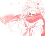  akizuki_buranko bad_id bad_pixiv_id blush closed_eyes fringe_trim hair_ornament hairclip kagerou_project long_hair scarf school_uniform serafuku sketch smile solo tateyama_ayano 