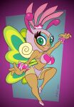 abstract_background alternate_version_at_paywall antennae_(anatomy) anthro arthropod better_version_at_source bikini blonde_hair blue_eyeshadow bracelet butterfly carnival_(disambiguation) clothed clothing dancing digital_drawing_(artwork) digital_media_(artwork) eyeshadow female gavanzude green_eyes green_wings hair headgear headwear hi_res insect jewelry lepidopteran linda_(samba_de_amigo) lipstick makeup pink_antennae pink_nose samba_de_amigo sega signature skimpy solo swimwear tan_body thick_thighs translucent translucent_clothing two-piece_swimsuit wings