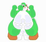 against_surface ambiguous_gender anthro arms_bent belly belly_smother belly_squish big_belly big_dom_small_sub big_tail blush boots clothing colored_sketch digital_drawing_(artwork) digital_media_(artwork) dinosaur dominant duo face_squish footwear green_yoshi half-closed_eyes happy hi_res hug huge_belly huge_tail huge_thighs hugging_belly human larger_ambiguous looking_down_at_another male male/male mammal mario_bros narrowed_eyes nintendo overweight prehistoric_species rear_view reptile scalie shoes size_difference sketch smaller_ambiguous smothering spikes squish standing sugar_but_nsfw tail thick_thighs thigh_squish tiptoes yoshi