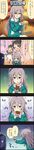  4koma :d ;d ^_^ black_hair braid brown_eyes character_name chocolate_bar cinderella_girls_gekijou closed_eyes colorized comic double_bun grey_eyes grey_hair hair_bun highres hood hoodie hoshi_shouko idolmaster idolmaster_cinderella_girls long_hair long_image multiple_girls official_art one_eye_closed open_mouth producer_(idolmaster) short_hair side_braid single_braid smile tall_image translated yaguchi_miu yao_feifei 