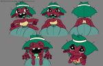 4_arms absurd_res arthropod big_butt big_mouth_(anatomy) blood bodily_fluids bottomwear butt character_name clothed clothing denim denim_bottomwear denim_clothing digital_drawing_(artwork) digital_media_(artwork) female flea footwear front_view green_hair hair happy hi_res insect jeans mammal model_sheet multi_arm multi_limb pants rear_view red_body sandals sarah_pion_the_flea_(the_cartoon_love) shoes smile solo text the_cartoon_love thick_thighs wide_eyed wide_hips