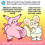 :3 anthro black_text blush bottomless bottomless_anthro bottomless_female bottomless_male briefs clair_the_clefable clefable clothed clothing cricetid embarrassed eyewear female footwear footwear_only fur generation_1_pokemon genitals glasses gradient_background hair hamster hi_res high_heels high_heels_only male mammal mostly_nude navel nintendo nishi_oxnard orange_background oxynard penis pink_background pink_body pink_clothing pink_footwear pink_fur pink_hair pink_high_heels pink_shoes pink_underwear pokemon pokemon_(species) question rodent shirt shoes simple_background socks tan_body tan_fur tank_top text tighty_whities topless topless_female topwear underwear vulva whiskers white_background white_briefs white_clothing white_footwear white_shirt white_socks white_tank_top white_text white_topwear white_underwear yellow_background