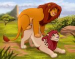 anal anal_penetration ass_up bite biting_lip blush bodily_fluids canon_x_oc cum cum_drip cum_in_ass cum_inside digital_drawing_(artwork) digital_media_(artwork) disney dripping duo ejaculation fan_character felid feline feline_hybrid feral feral_on_feral feral_penetrating from_behind_position fur genital_fluids hi_res hybrid king leaking_cum lion looking_pleasured male male/male mammal mane markings miuyki pantherine penetration red_mane royalty savanna sex shaded simba_(the_lion_king) spots spotted_body spotted_fur tail tail_tuft the_lion_king theluji tuft