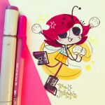 2015 antennae_(anatomy) anthro arthropod blue_clothing blue_shirt blue_topwear boots bottomwear clothing disney ecodystopia female fly_(animal) footwear gloves hair handwear hi_res inktober insect maggie_pesky multi_arm multi_limb pink_clothing pink_footwear pink_hair pink_socks shirt shoes skirt smile socks solo the_buzz_on_maggie topwear white_clothing white_gloves white_handwear wings yellow_bottomwear yellow_clothing yellow_skirt