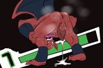 anklet balls bent_over big_penis bodily_fluids body_hair bracelet butt butt_hair capcom cum demon demon&#039;s_crest doggymav ejaculation empty_eyes firebrand gargoyle gargoyle&#039;s_quest genital_fluids genitals ghosts_&#039;n_goblins hi_res humanoid_pointy_ears jewelry looking_through looking_through_legs male maverickk maverickk_(artist) membrane_(anatomy) membranous_wings nude penis pointy_ears presenting presenting_hindquarters pubes red_arremer red_body solo taunting teasing tongue tongue_out wings