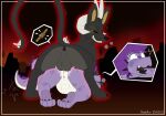 abdominal_bulge anal anal_knotting anal_penetration anthro beltempest black_sclera black_tongue bodily_fluids canid canid_demon canine canis claws cutaway demon domestic_dog duo female feral forced graedius_(artist) green_eyes hair hellhound horn knotting lizard male male/female mammal markings mythological_canine mythological_creature mythology penetration pictogram purple_body purple_hair questionable_consent rape reptile scale_markings scales scalie sex short_stack sweat tongue yellow_eyes zullie_(graedius)