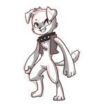  anthro canine collar diamond_dog_(mlp) dog female friendship_is_magic fur kilala97 mammal my_little_pony plain_background sketch solo standing vest white_background white_fur 