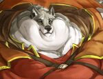  absurd_res anthro caleblloyd canid canine canis chubby_cheeks clothed clothing double_chin eye_scar facial_scar fat_rolls fur grey_body grey_fur haradoshin hi_res hyper male mammal morbidly_obese morbidly_obese_anthro morbidly_obese_male obese obese_anthro obese_male oliver_noms overweight overweight_anthro overweight_male scar solo wolf 