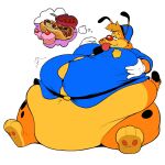 anthro belly bobcat bonkers_(series) bonkers_d._bobcat chili_dog clothed clothing cupcake dawmino digital_media_(artwork) disney felid feline feral food fur hair hi_res hot_dog lynx male mammal markings morbidly_obese morbidly_obese_male multicolored_body obese obese_anthro obese_feral obese_male orange_body orange_fur overweight overweight_anthro overweight_feral overweight_male pawpads red_nose simple_background solo spots spotted_body spotted_fur thick_thighs thought_bubble tongue two_tone_body weight_gain white_background