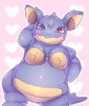  &#30452;&#26007; ?? breasts brown_eyes female horn humor japanese_text nidoqueen nintendo pok&#233;mon pok&eacute;mon pun text video_games 