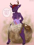 anthro big_diaper bodily_fluids bone breasts clothed clothing deer diaper diaper_only disposal fatal_vore feces genital_fluids genitals herm hi_res huge_diaper intersex mammal penis simple_background skull smelly solo sound_effects speech_bubble topless unclean_diaper urine used_diaper vixay vore wearing_diaper wet_diaper wetting wetting_diaper