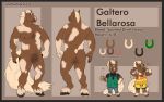 anthro apron black_clothing black_shirt black_t-shirt black_topwear blue_bottomwear blue_clothing blue_pants bottomwear brown_body brown_fur butt chibi closed_smile clothed clothing equid equine featureless_crotch flexing_muscles front_view fur galtero_bellarosa green_apron green_clothing green_eyes horse male mammal model_sheet mouth_closed muscular muscular_anthro muscular_male nude orange_clothing orange_topwear pants rear_view shirt shorts simple_background slight_smile smile solo standing t-shirt tan_body tan_fur tiggybloom topwear yellow_bottomwear yellow_clothing yellow_shorts