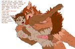  anal anthro breasts butt canine dickgirl dickgirl_on_dickgirl duo female fur hair human intersex knot long_hair mammal multi_breast penis sex spreading tongue tongue_out transformation wolf 