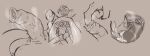 anthro bodily_fluids canid canine claws cock_vore duo faustoxiii finger_claws foreskin foreskin_play genital_fluids genitals hi_res human leaking_precum macro male male/male mammal micro musk musk_clouds penile penis precum vein veiny_penis vore
