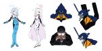  2girls alternate_costume arona_(blue_archive) ayanami_rei ayanami_rei_(cosplay) blue_archive blue_eyes blue_hair bodysuit breasts cosplay eva_01 grey_eyes grey_hair highres ikari_gendou ikari_gendou_(cosplay) ikari_shinji ikari_shinji_(cosplay) kim_yongha mecha_pilot_suit multicolored_hair multiple_girls nasan_(coldtime) neon_genesis_evangelion pink_hair plana_(blue_archive) plugsuit_(evangelion) small_breasts thighs two-tone_hair 