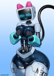 anthro breasts covering covering_breasts female heykerart hi_res holding_breast humanoid long_tail machine neko_robo_(jackfrostplamo) robot robot_anthro robot_humanoid solo tail thick_thighs